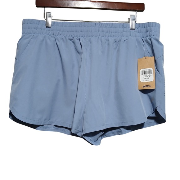 Asics Pants - ASICS Women's 2N1 Run Shorts XL Blue Lined Running‎ Athletic Laser Cut